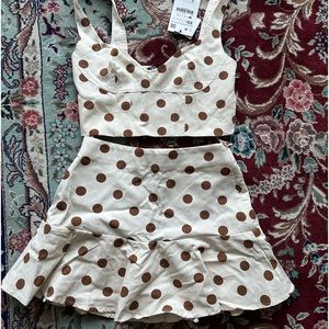 Zara Polka Dot Skirt & Crop Top, BNWT